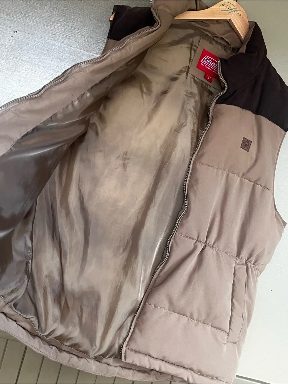 Coleman Quilted Brown Puffer Vest  Camping Outdoors Medium